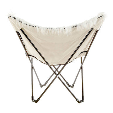 Sienna White Fur Butterfly Chair