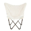 Sienna White Fur Butterfly Chair