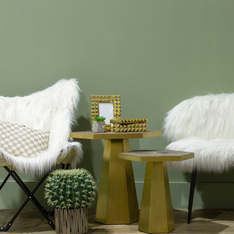 Sienna White Fur Butterfly Chair