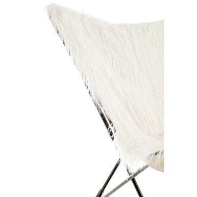 Sienna White Fur Butterfly Chair