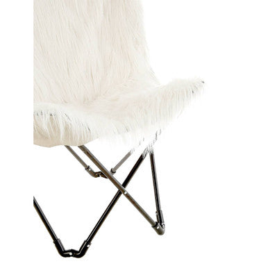 Sienna White Fur Butterfly Chair