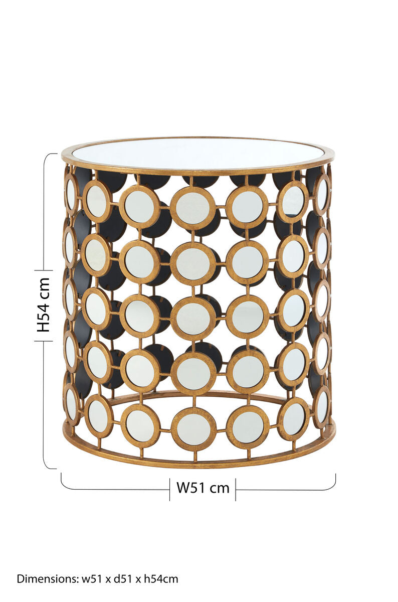Zariah Gold Mirror Side Table