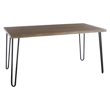 Borough Veneer Top & Metal Legs Dining Table