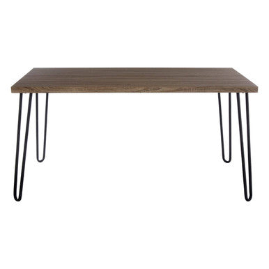 Borough Veneer Top & Metal Legs Dining Table