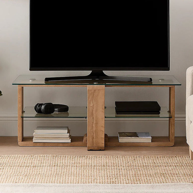 Barton 2 Tier Walnut Modern Media Unit