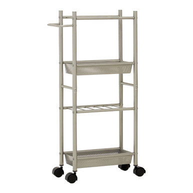 Dara 4 Tier Brush Nickel Trolley With 2 Baskets