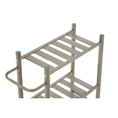 Dara 4 Tier Silver Metal Trolley With Basket