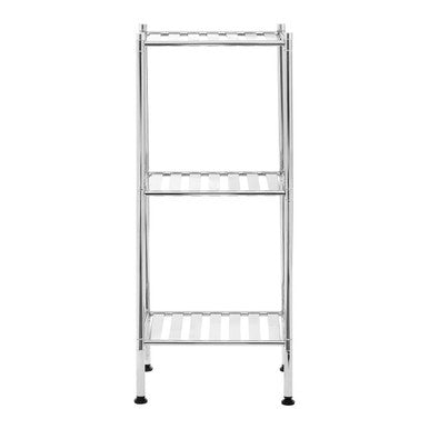 Micah 3 Tier Chrome Shelf Unit With Rubber Feet