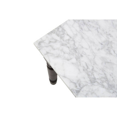 Henley White Marble & Black Frame Coffee Table