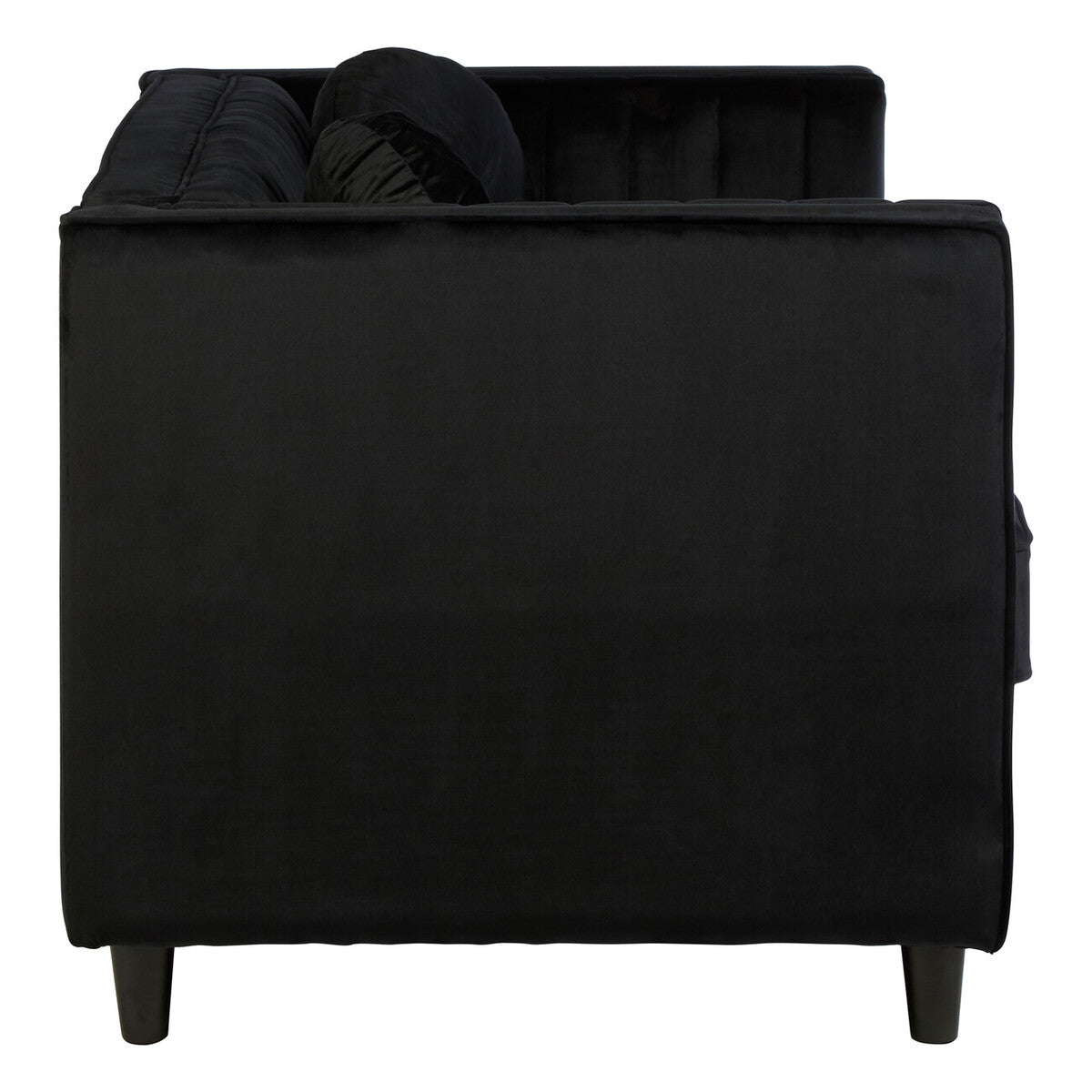 2 Seat Black Velvet Sofa, Farah