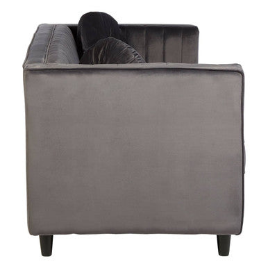 3 Seat Grey Velvet Sofa, Farah