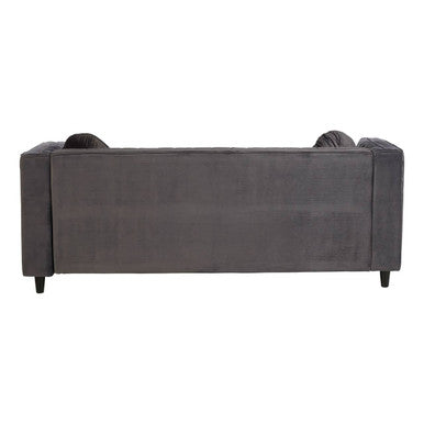 3 Seat Grey Velvet Sofa, Farah