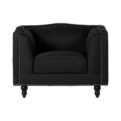 Feya Black Fabric Chair With Stud Detail