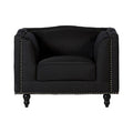 Feya Black Fabric Chair With Stud Detail