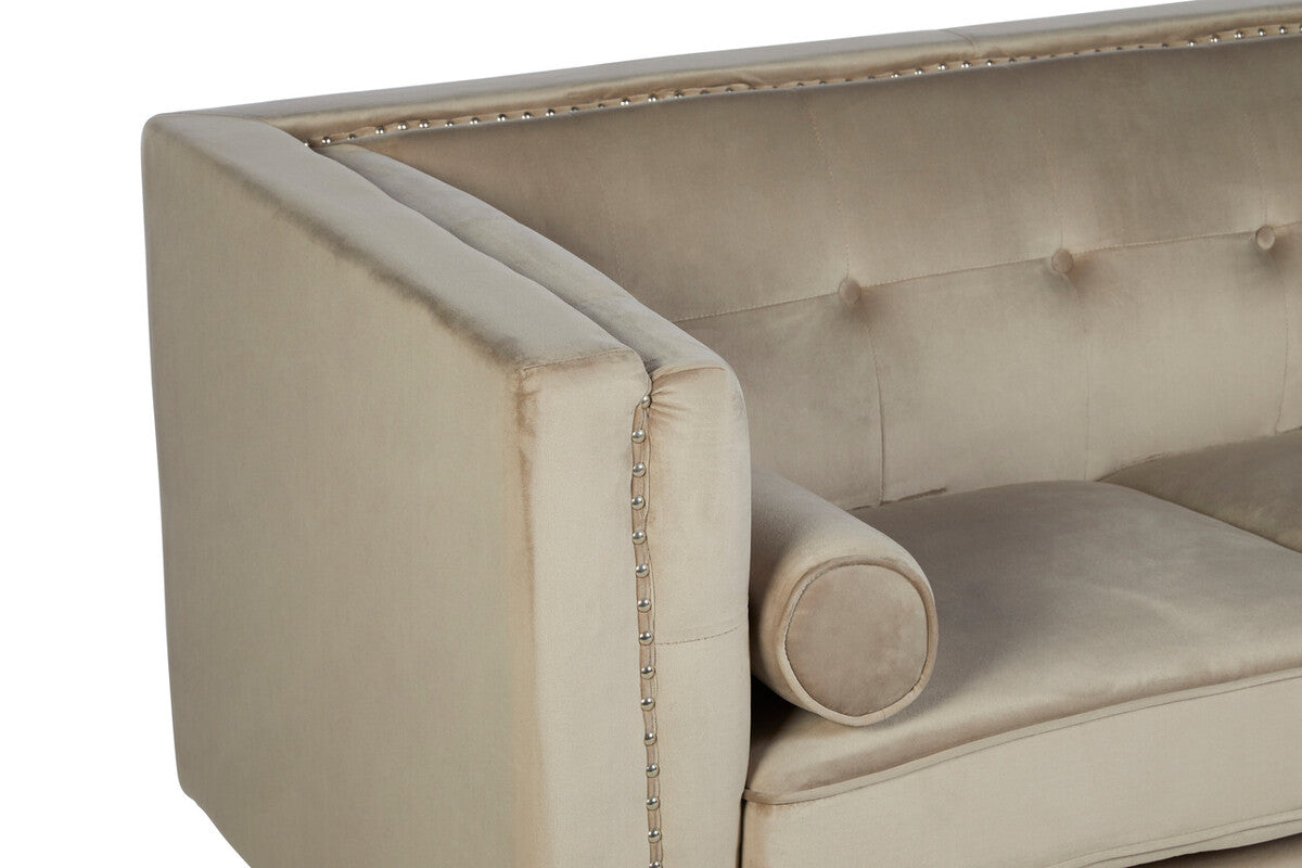 2 Seat Mink Velvet Sofa, Felisa