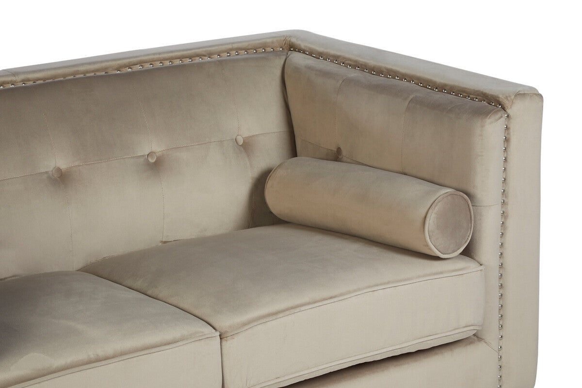 2 Seat Mink Velvet Sofa, Felisa