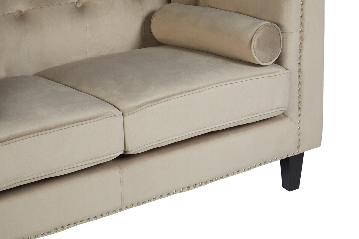 2 Seat Mink Velvet Sofa, Felisa