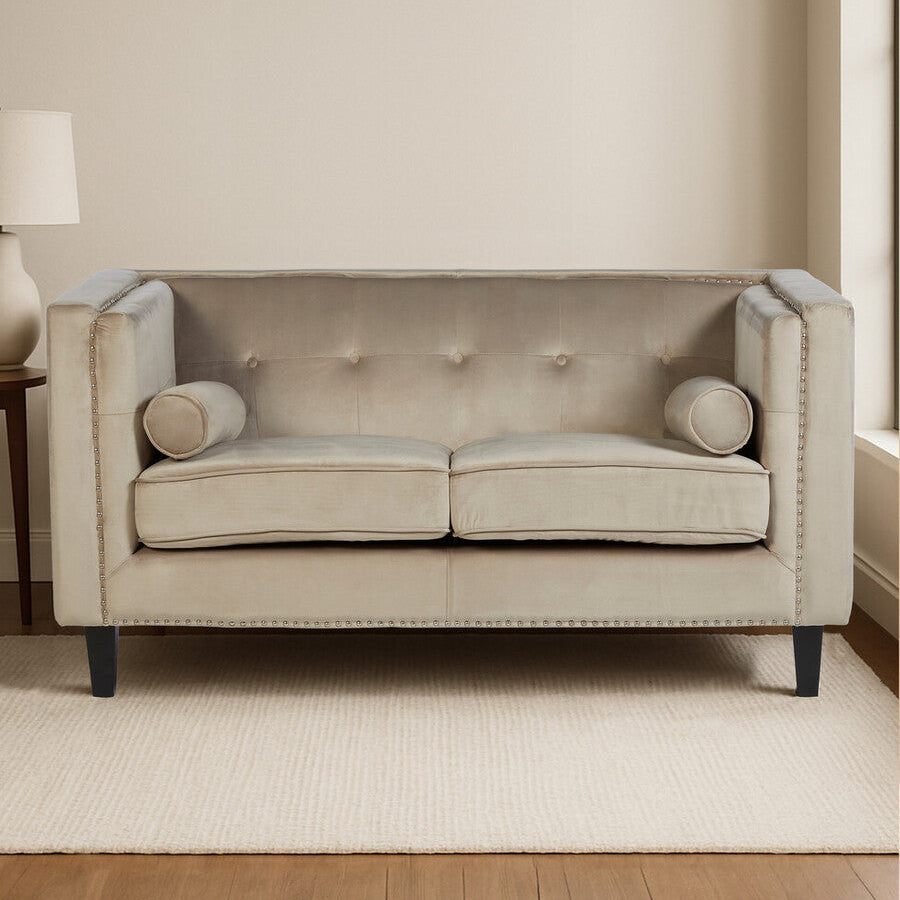 2 Seat Mink Velvet Sofa, Felisa