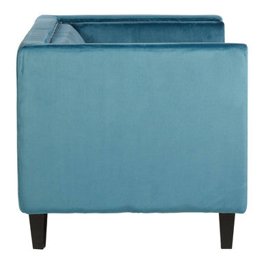 2 Seat Teal Blue Velvet Sofa, Felisa