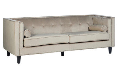 3 Seat Mink Velvet Sofa, Felisa