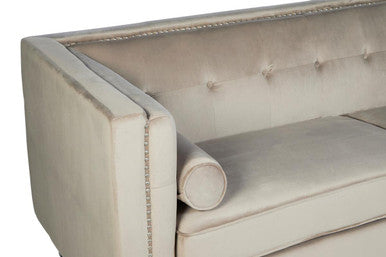3 Seat Mink Velvet Sofa, Felisa