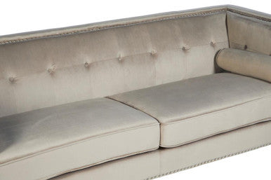 3 Seat Mink Velvet Sofa, Felisa