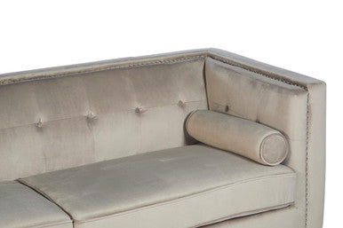 3 Seat Mink Velvet Sofa, Felisa