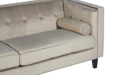 3 Seat Mink Velvet Sofa, Felisa