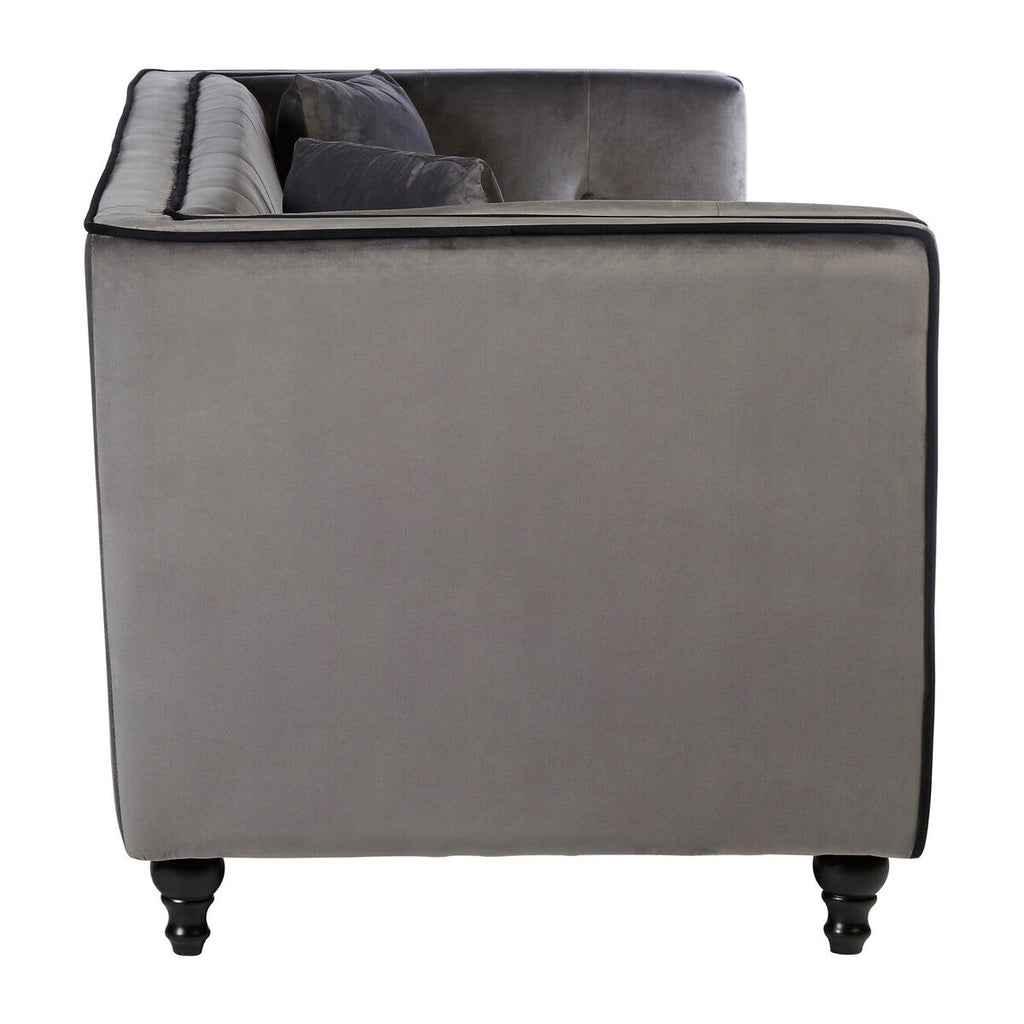 3 Seat Grey Velvet Sofa, Ferris