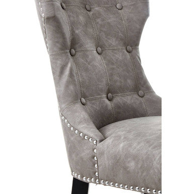 Daxton Grey Leather Dining Chair