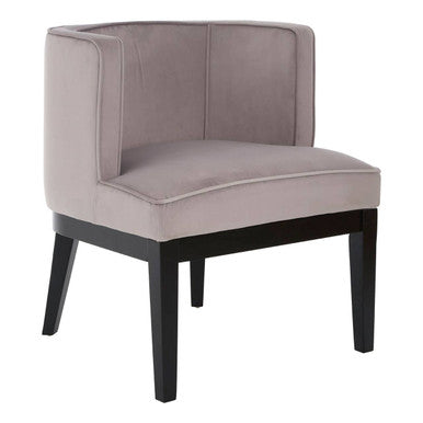Daxton Light Grey Velvet Curved Back Chair