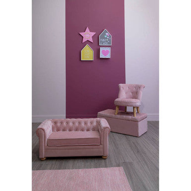 Estelle Pink Velvet Kids Chair