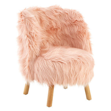 Kids Pink Fur Chair