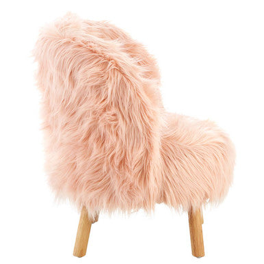 Kids Pink Fur Chair