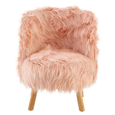 Kids Pink Fur Chair