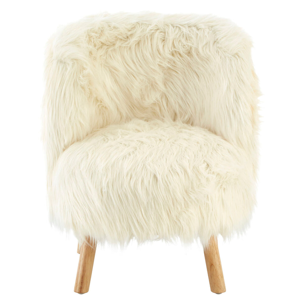 Kids White Fur Chair