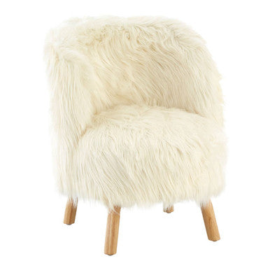 Kids White Fur Chair