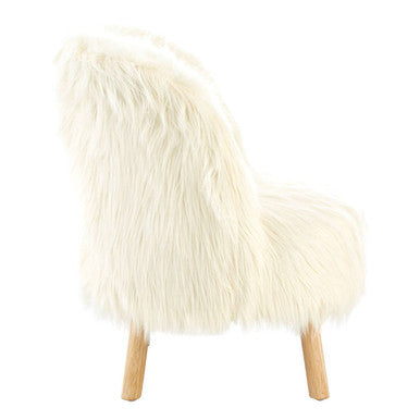 Kids White Fur Chair
