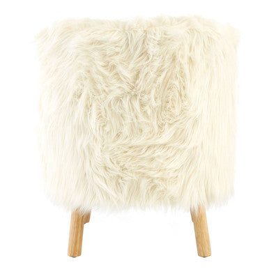 Kids White Fur Chair