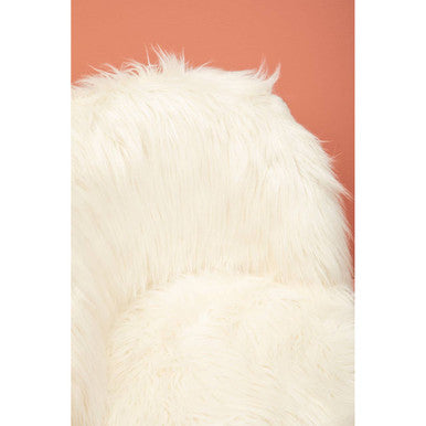 Kids White Fur Chair
