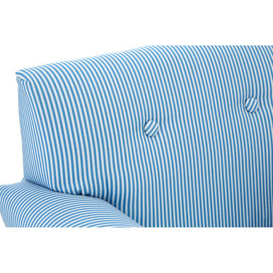 Kids Blue & White Stripe Rocking Chair With Footstool