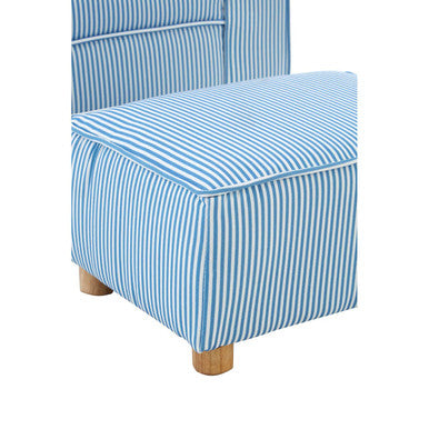 Kids Blue & White Stripe Rocking Chair With Footstool