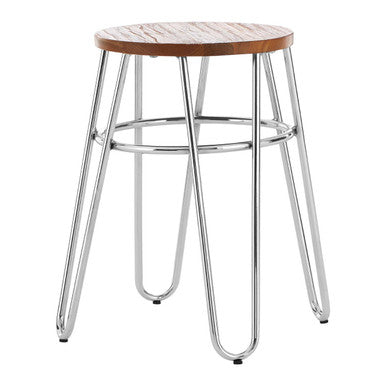 District Hairpin Legs Stool With Wood Top