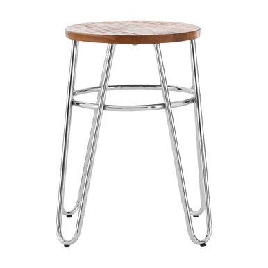 District Hairpin Legs Stool With Wood Top