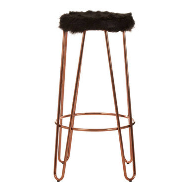 District Fur Hairpin Bar Stool