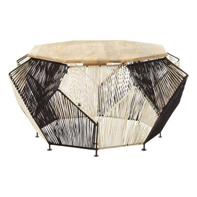 Fusion Black & Silver Woven Hexagon Coffee Table