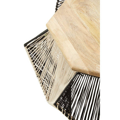 Fusion Black & Silver Woven Hexagon Coffee Table