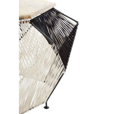 Fusion Black & Silver Woven Hexagon Coffee Table