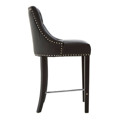 Regents Park Black Leather Bar Chair