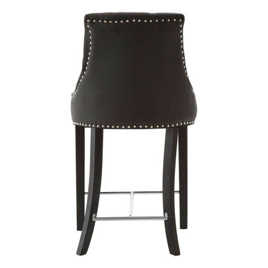 Regents Park Black Leather Bar Chair
